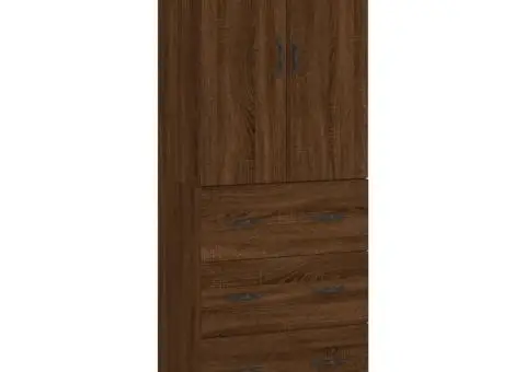 Dulap înalt, stejar maro, 69,5x34x180 cm, lemn compozit - 2/5