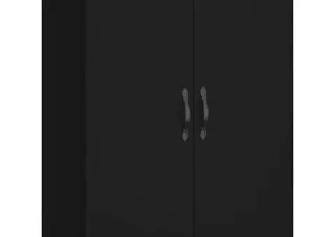 Dulap înalt, negru, 69,5x34x180 cm, lemn compozit - 5/5