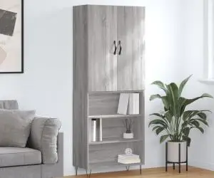 vidaXL Dulap înalt, gri sonoma, 69,5x34x180 cm, lemn compozit