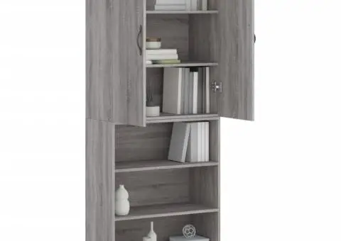 Dulap înalt, gri sonoma, 69,5x34x180 cm, lemn compozit - 3/5