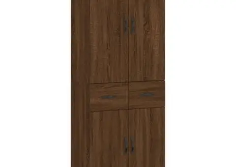 Dulap înalt, stejar maro, 69,5x34x180 cm, lemn compozit - 2/5