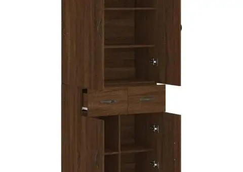 Dulap înalt, stejar maro, 69,5x34x180 cm, lemn compozit - 4/5