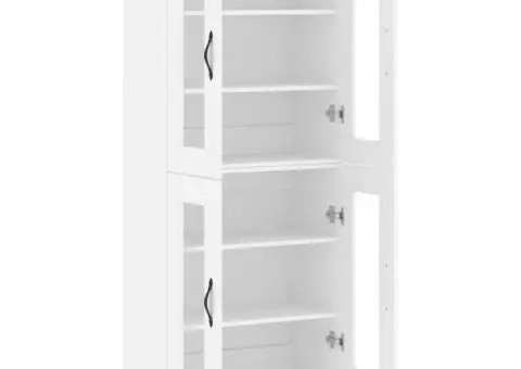 Dulap înalt, alb, 69,5x34x180 cm, lemn compozit - 4/5