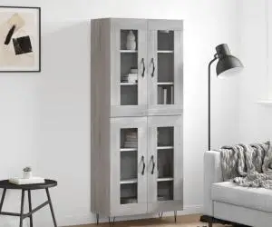 vidaXL Dulap înalt, gri sonoma, 69,5x34x180 cm, lemn compozit