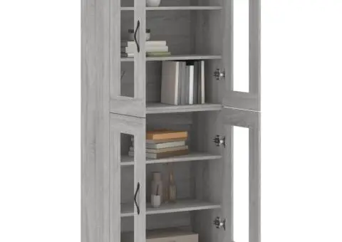 Dulap înalt, gri sonoma, 69,5x34x180 cm, lemn compozit - 3/5