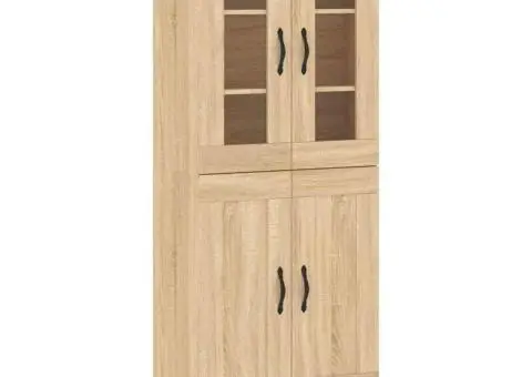 Dulap înalt, stejar sonoma, 69,5x34x180 cm, lemn compozit - 2/5