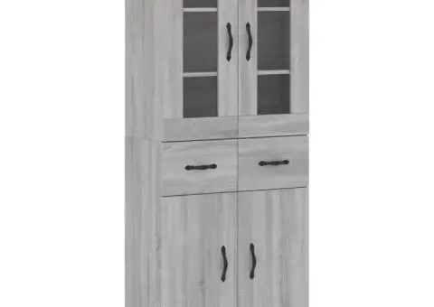 Dulap înalt, gri sonoma, 69,5x34x180 cm, lemn compozit - 2/5