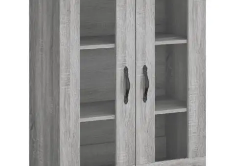 Dulap înalt, gri sonoma, 69,5x34x180 cm, lemn compozit - 5/5