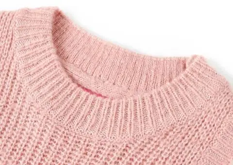 Vestă pulover pentru copii tricotată, roz deschis, 92 - 3/5