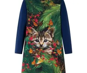 Rochie pentru copii cu mâneci lungi, bleumarin, 104