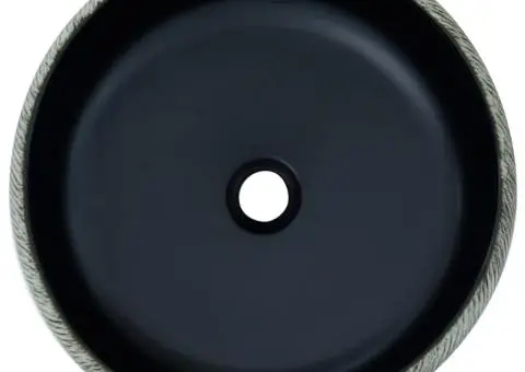 Lavoar de blat, negru și gri, rotund, Φ41x14 cm, ceramică - 4/5