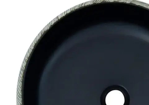 Lavoar de blat, negru și gri, rotund, Φ41x14 cm, ceramică - 5/5