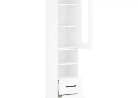 Dulap înalt, alb, 34,5x34x180 cm, lemn prelucrat - 4/5