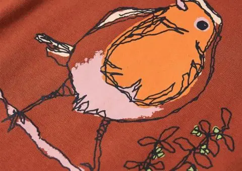 Tricou pentru copii cu mâneci lungi, coniac, 140 - 4/5