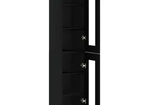 Dulap înalt, negru, 34,5x34x180 cm, lemn prelucrat - 4/5