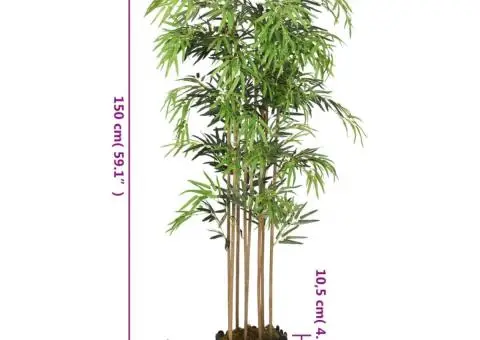 Arbore din bambus artificial 1095 de frunze 150 cm verde - 5/5