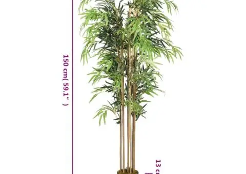 Arbore din bambus artificial 1095 de frunze 150 cm verde - 4/4