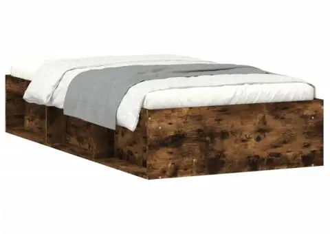 Cadru pat, stejar fumuriu, 100x200 cm - 2/5