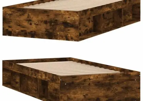 Cadru pat, stejar fumuriu, 100x200 cm - 4/5