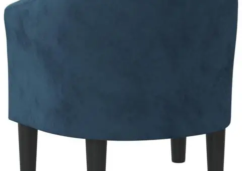 Fotoliu tip cuvă, albastru închis, catifea - 5/5