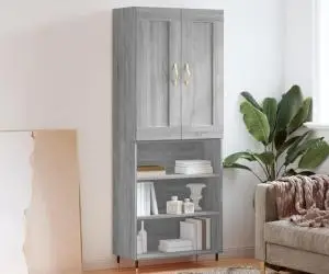 vidaXL Dulap înalt, gri sonoma, 69,5x34x180 cm, lemn compozit