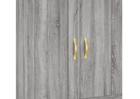 Dulap înalt, gri sonoma, 69,5x34x180 cm, lemn compozit - 5/5