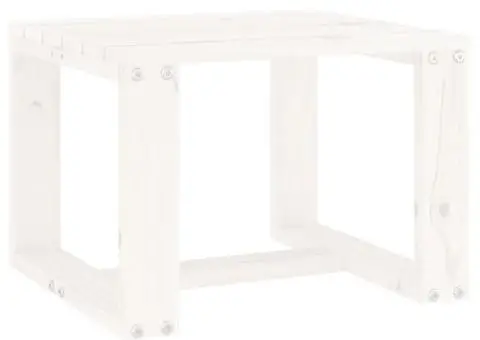Măsuță laterală de grădină, alb, 40x38x28,5 cm, lemn masiv pin - 2/5