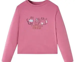 Tricou pentru copii cu mâneci lungi, zmeuriu, 104