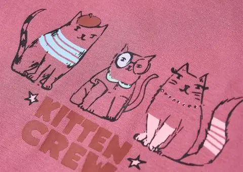 Tricou pentru copii cu mâneci lungi, zmeuriu, 104 - 4/5