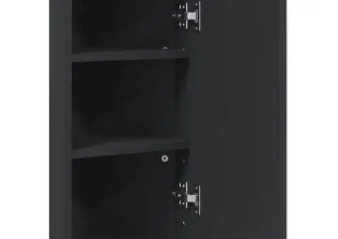 Dulap de colț cu oglindă pentru baie, negru, 30x24x60 cm - 4/5