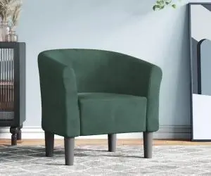 vidaXL Fotoliu tip cuvă, verde închis, catifea