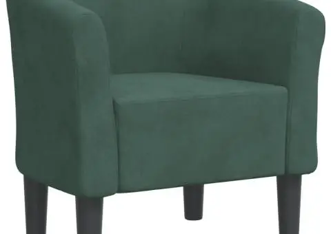 Fotoliu tip cuvă, verde închis, catifea - 2/5