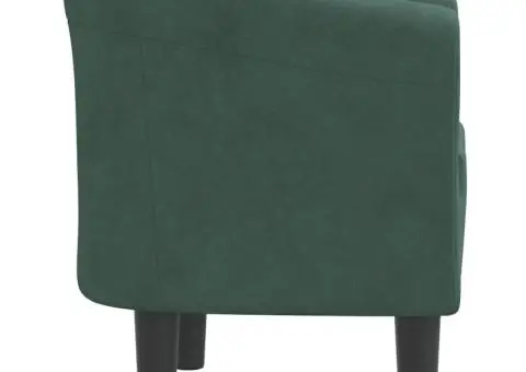 Fotoliu tip cuvă, verde închis, catifea - 4/5