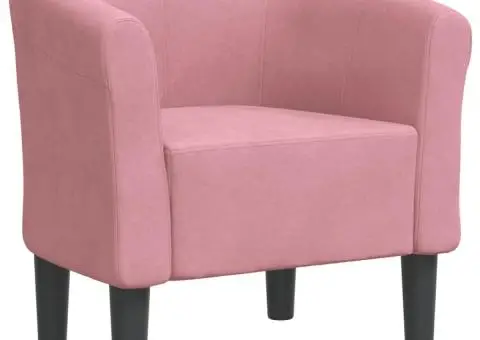 Fotoliu tip cuvă, roz, catifea - 2/5
