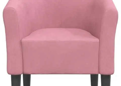 Fotoliu tip cuvă, roz, catifea - 3/5