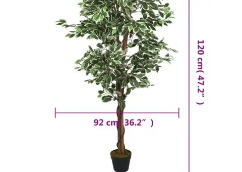 Arbore ficus artificial 630 de frunze 120 cm verde - 5/5