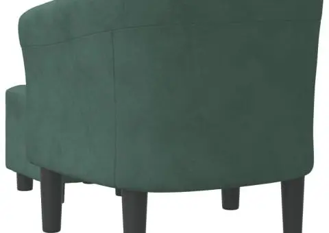 Fotoliu tip cuvă cu taburet, verde închis, catifea - 5/5