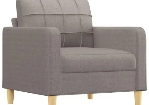 Set de canapele cu perne, 4 piese, gri taupe, textil - 3/5