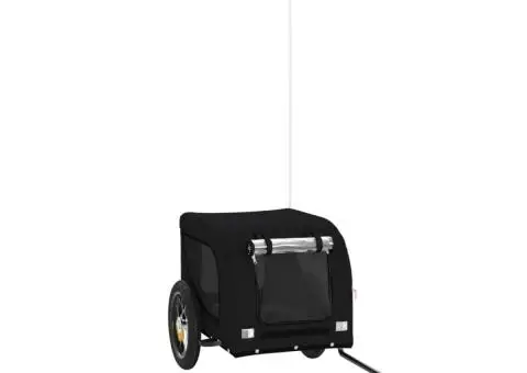 Remorcă bicicletă animale companie, negru, textil oxford/fier - 2/5