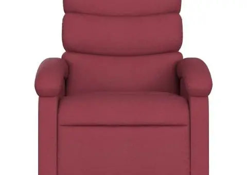Fotoliu de masaj rabatabil, roșu vin, material textil - 4/5