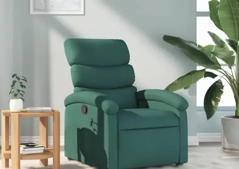 Fotoliu rabatabil, verde închis, material textil - 1/5