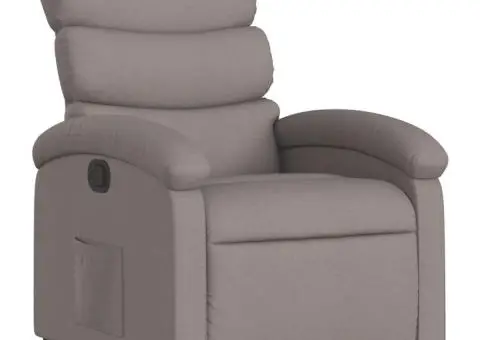 Fotoliu rabatabil, gri taupe, material textil - 2/5