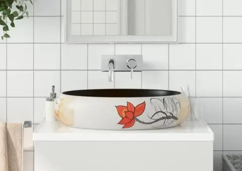 Lavoar de blat, multicolor, 59x40x15 cm, ceramică, oval - 1/5