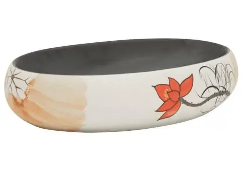 Lavoar de blat, multicolor, 59x40x15 cm, ceramică, oval - 2/5