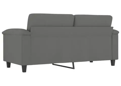 Canapea cu 2 locuri, gri închis, 140 cm, țesătură microfibră - 5/5