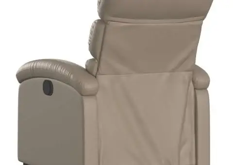 Fotoliu rabatabil, cappuccino, piele ecologică - 5/5