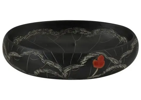 Lavoar de blat, negru, 59x40x15 cm, ceramică, oval - 4/5