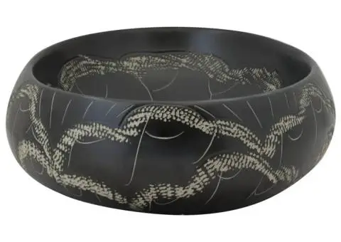 Lavoar de blat, negru, 59x40x15 cm, ceramică, oval - 5/5