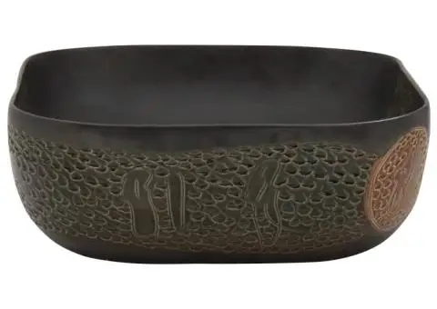 Lavoar de blat, negru, 48x37,5x13,5 cm, ceramică, dreptunghi - 5/5