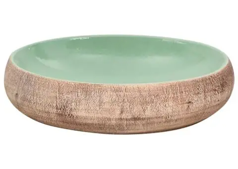 Lavoar de blat, verde și maro, 59x40x15 cm, ceramică, oval - 4/5